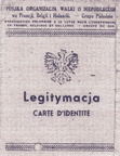 1944 France [Document] HANYSZ Józef Carte Pown r