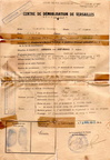 1943 Versailles [Document] SLIWA Czeslaw dit Maurice Fiche démobilisation 
